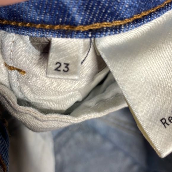 REFORMATION WINONA MID RISE BUTTON FLY STRAIGHT LEG ANKLE JEAN BALTIC WASH SZ 23 - Picture 9 of 10